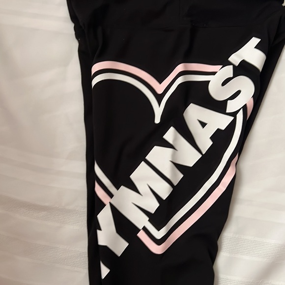 Justice | Size 14 Girls | Justice Black Athletic Leggings | Gymnast & Heart Logo - Picture 5 of 11